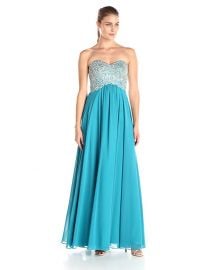 Decode 1 8 Women s Teal Strapless Beaded Bust Dress teal at Amazon